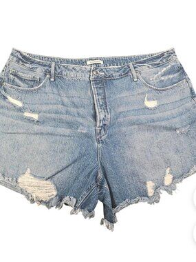 Good American Bombshell Cutoff Distressed Denim Shorts